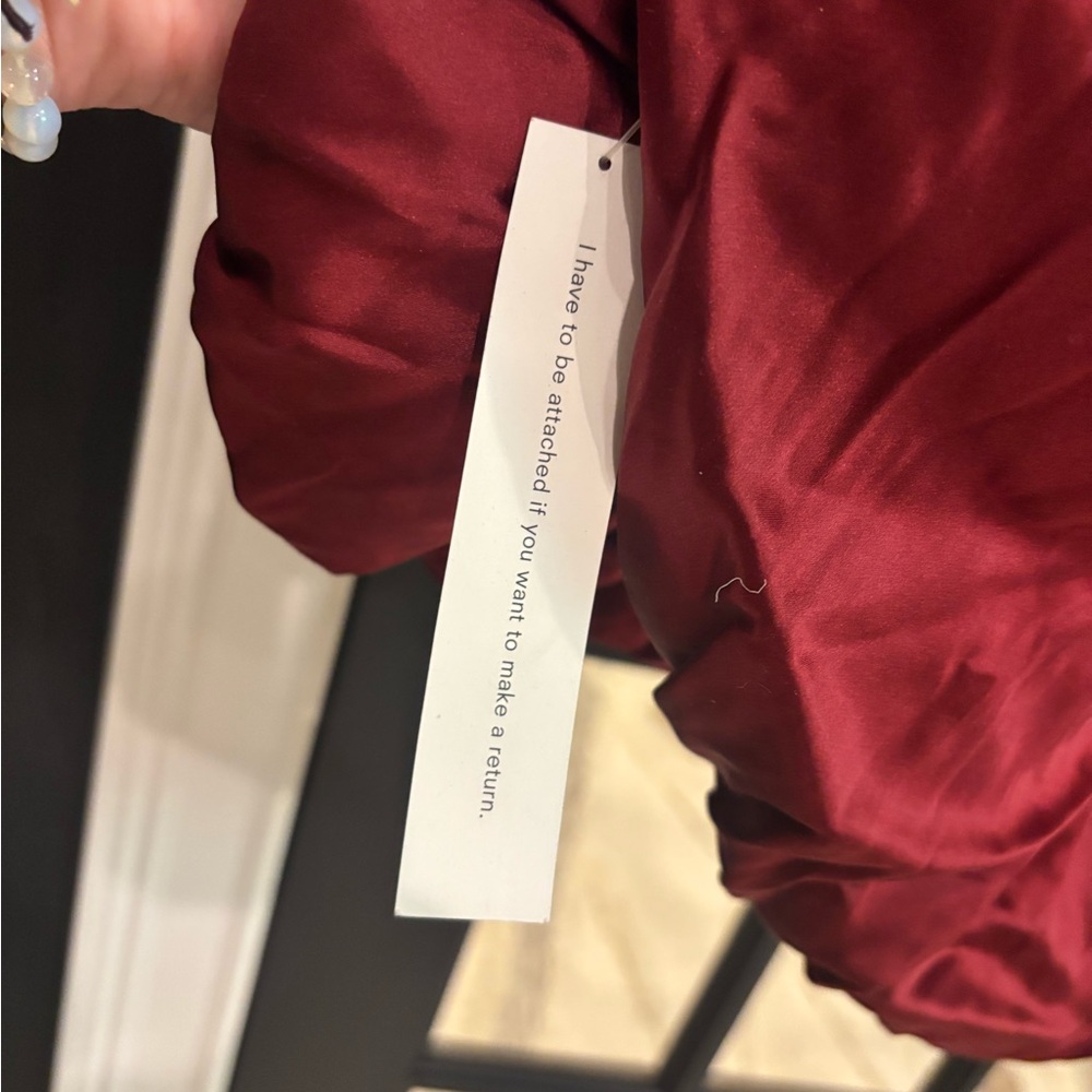 NWT Reformation Red Ruched Strapless Gown - Picture 6 of 9